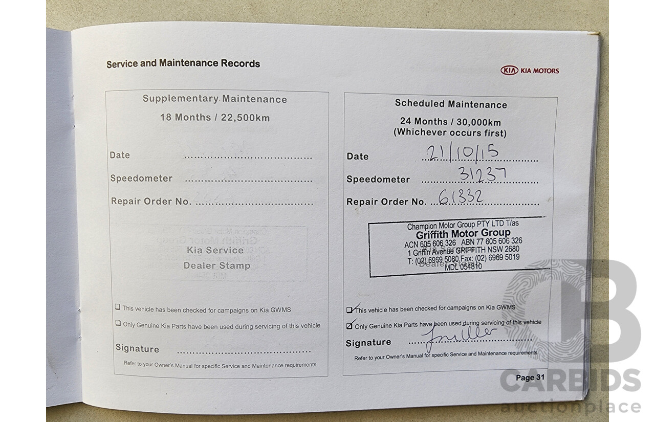 5/2014 Kia Cerato Si YD MY15 4d Sedan Blue 2.0L