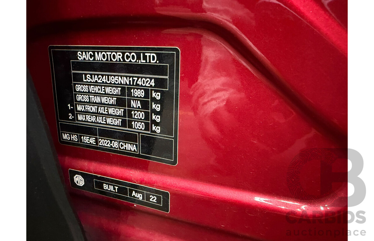 02/2023 MG HS Essence (FWD) SAS23 MY22 4d Wagon Diamond Red Metallic Turbo 1.5L