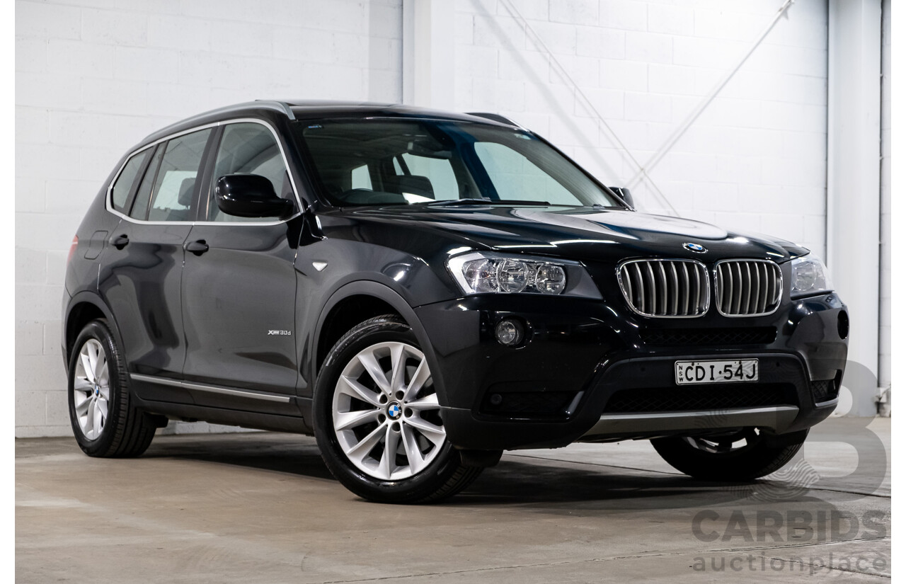 10/2011 BMW X3 Xdrive 30d F25 4d Wagon Black Sapphire Metallic Turbo Diesel 3.0L