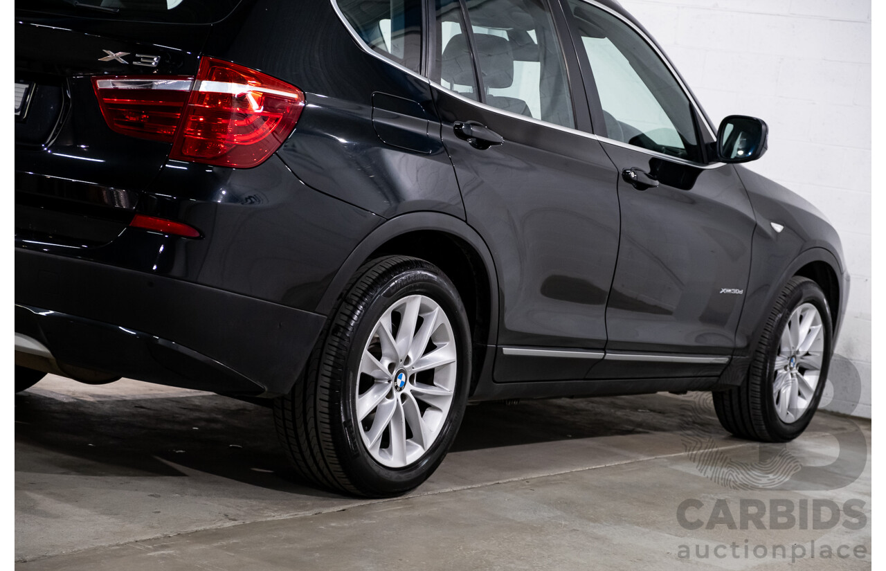 10/2011 BMW X3 Xdrive 30d F25 4d Wagon Black Sapphire Metallic Turbo Diesel 3.0L