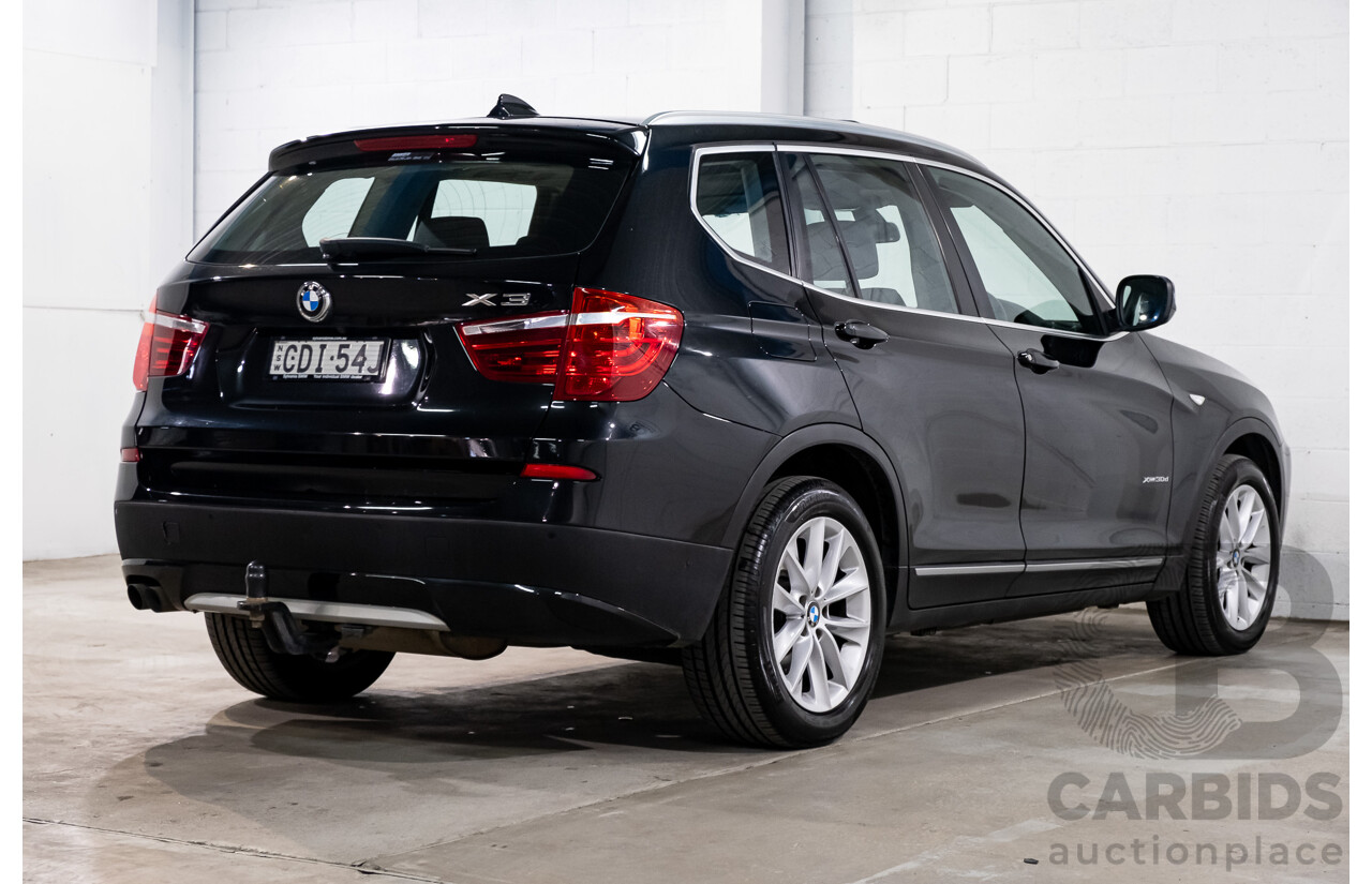 10/2011 BMW X3 Xdrive 30d F25 4d Wagon Black Sapphire Metallic Turbo Diesel 3.0L