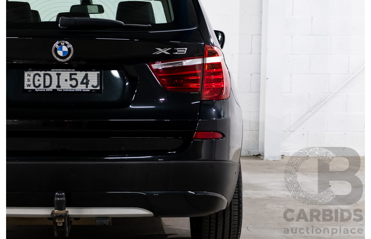 10/2011 BMW X3 Xdrive 30d F25 4d Wagon Black Sapphire Metallic Turbo Diesel 3.0L
