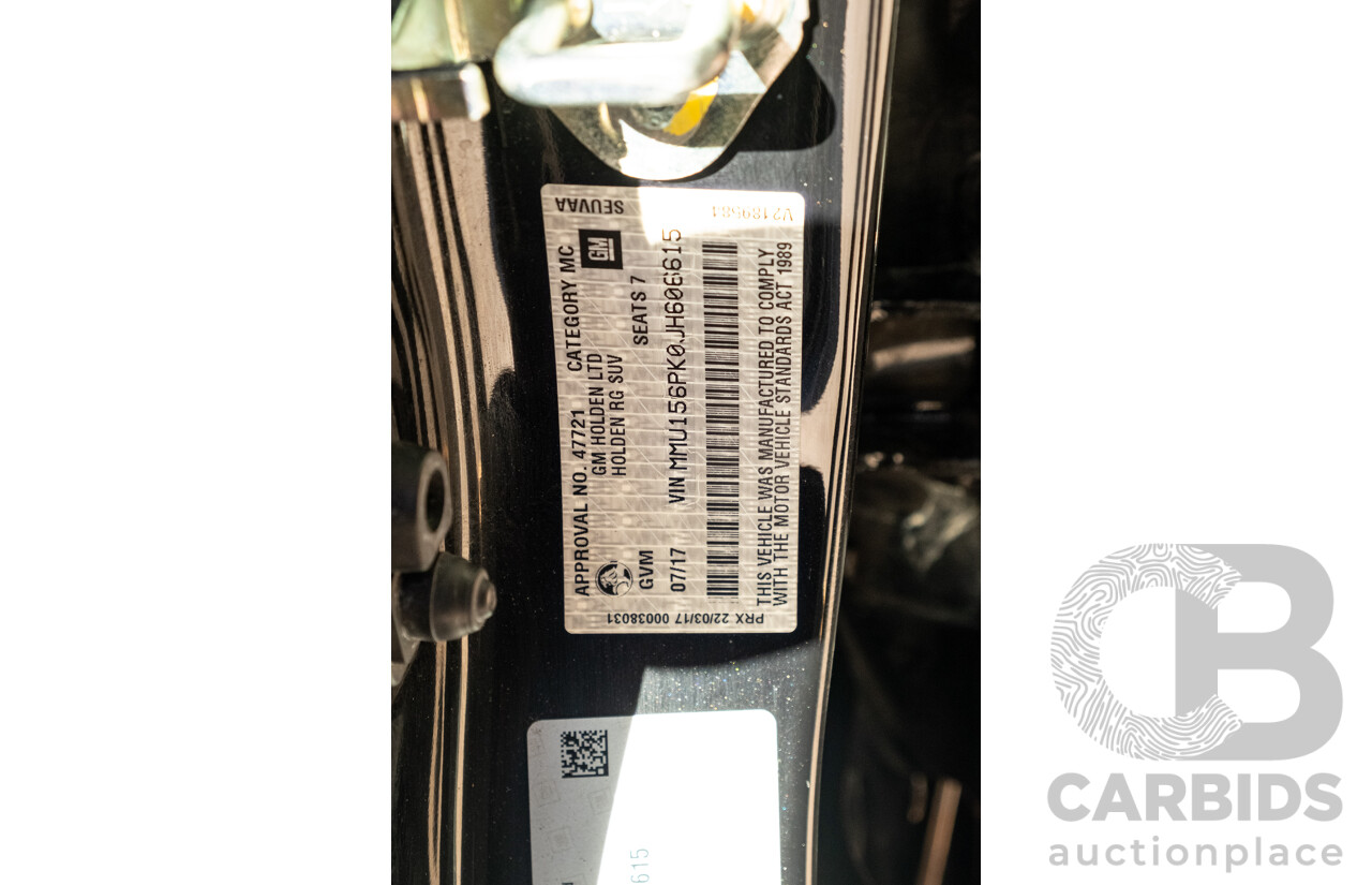07/2017 Holden Trailblazer Z71 (4x4) RG MY18 4d Wagon Mineral Black Metallic Turbo Diesel 2.8L