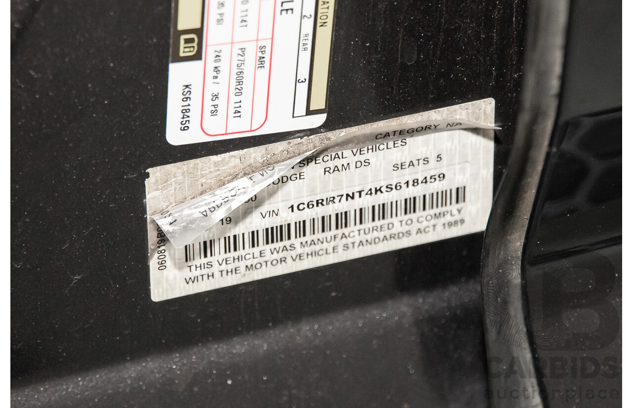 08/2019 ASV (Dodge) RAM 1500 Laramie (4x4) FD3.2 MY19 Crew Cab Utility Billet Silver Metallic V8 5.7L