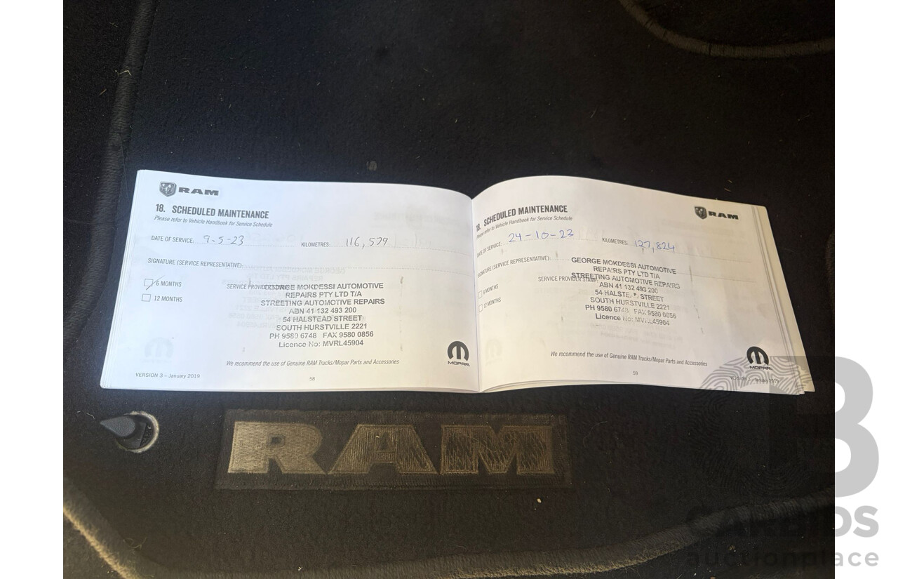 08/2019 ASV (Dodge) RAM 1500 Laramie (4x4) FD3.2 MY19 Crew Cab Utility Billet Silver Metallic V8 5.7L