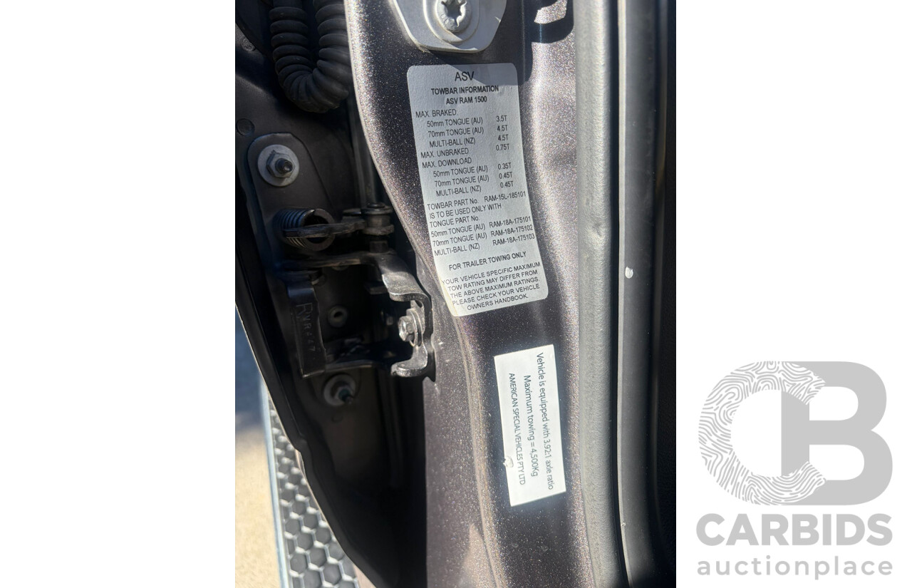 08/2019 ASV (Dodge) RAM 1500 Laramie (4x4) FD3.2 MY19 Crew Cab Utility Billet Silver Metallic V8 5.7L