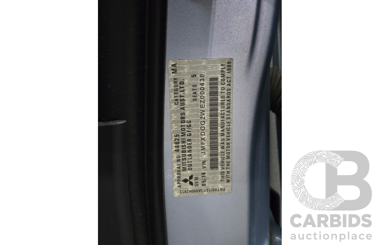 5/2014 Mitsubishi Outlander Aspire (AWD) PHEV Hybrid ZJ MY14 4d Wagon Arctic Silver Metallic 2.0L - 60kw Hybrid