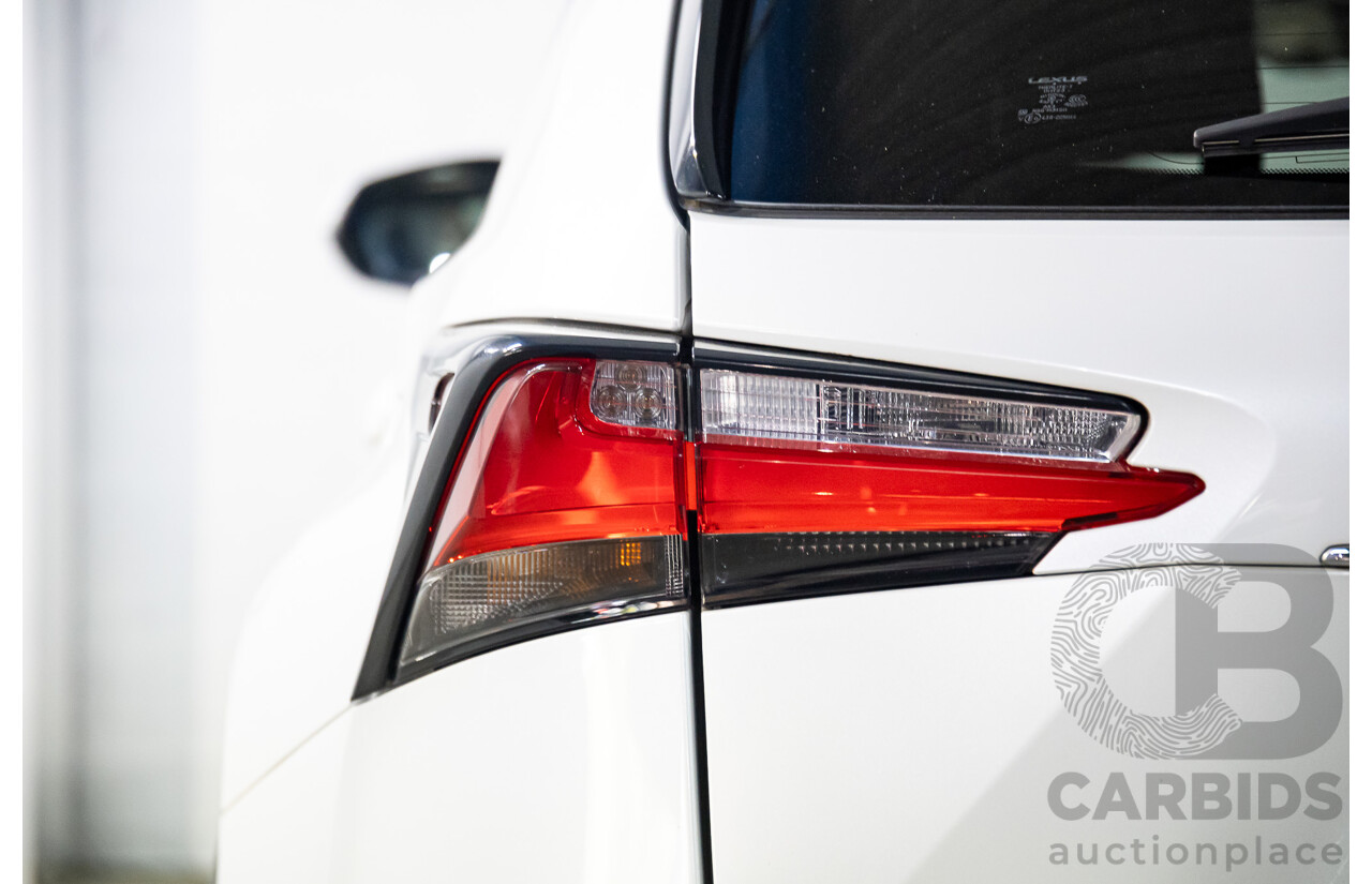 02/2016 Lexus NX200t Luxury (FWD) AGZ10R 4d Wagon Sonic Quartz White Turbo 2.0L