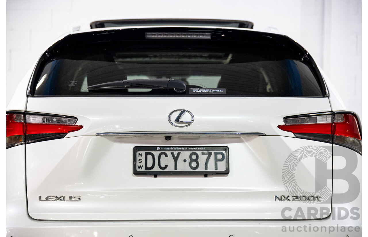 02/2016 Lexus NX200t Luxury (FWD) AGZ10R 4d Wagon Sonic Quartz White Turbo 2.0L