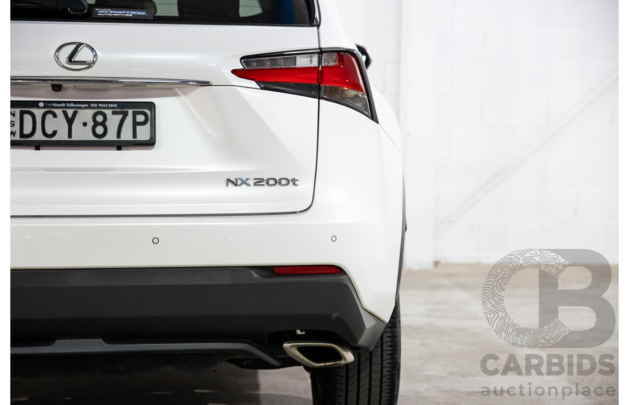 02/2016 Lexus NX200t Luxury (FWD) AGZ10R 4d Wagon Sonic Quartz White Turbo 2.0L