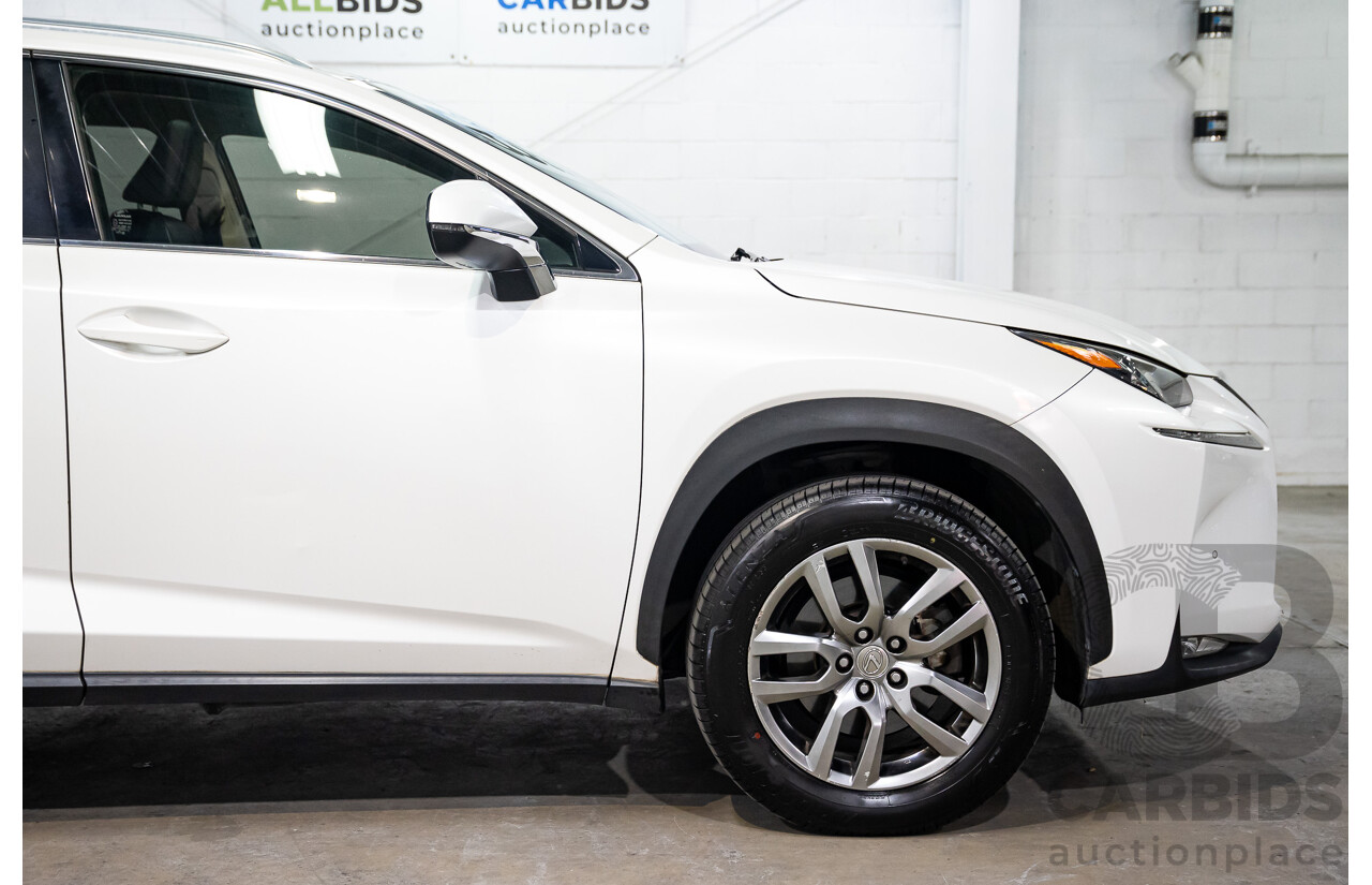 02/2016 Lexus NX200t Luxury (FWD) AGZ10R 4d Wagon Sonic Quartz White Turbo 2.0L