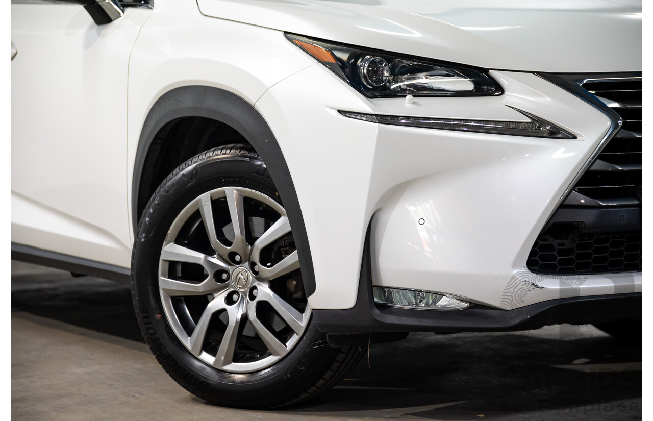 02/2016 Lexus NX200t Luxury (FWD) AGZ10R 4d Wagon Sonic Quartz White Turbo 2.0L