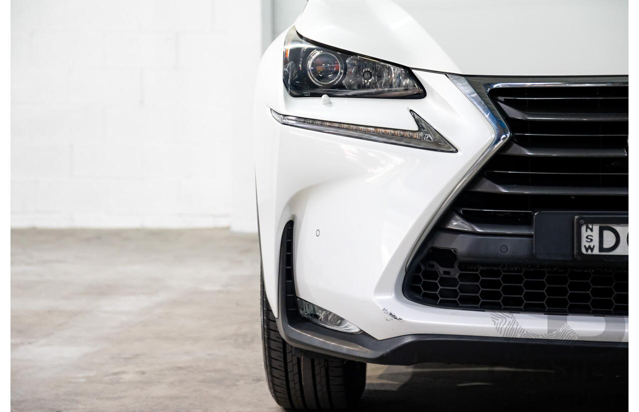 02/2016 Lexus NX200t Luxury (FWD) AGZ10R 4d Wagon Sonic Quartz White Turbo 2.0L