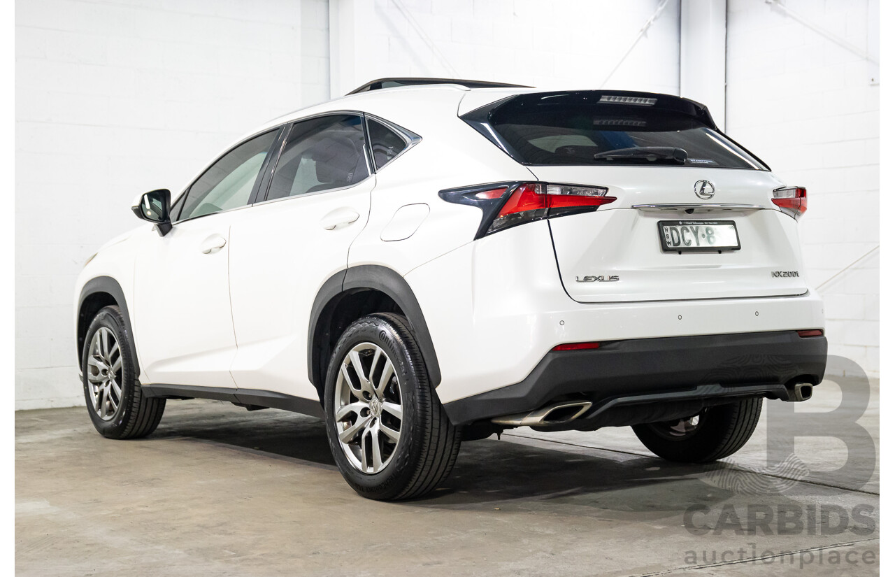 02/2016 Lexus NX200t Luxury (FWD) AGZ10R 4d Wagon Sonic Quartz White Turbo 2.0L