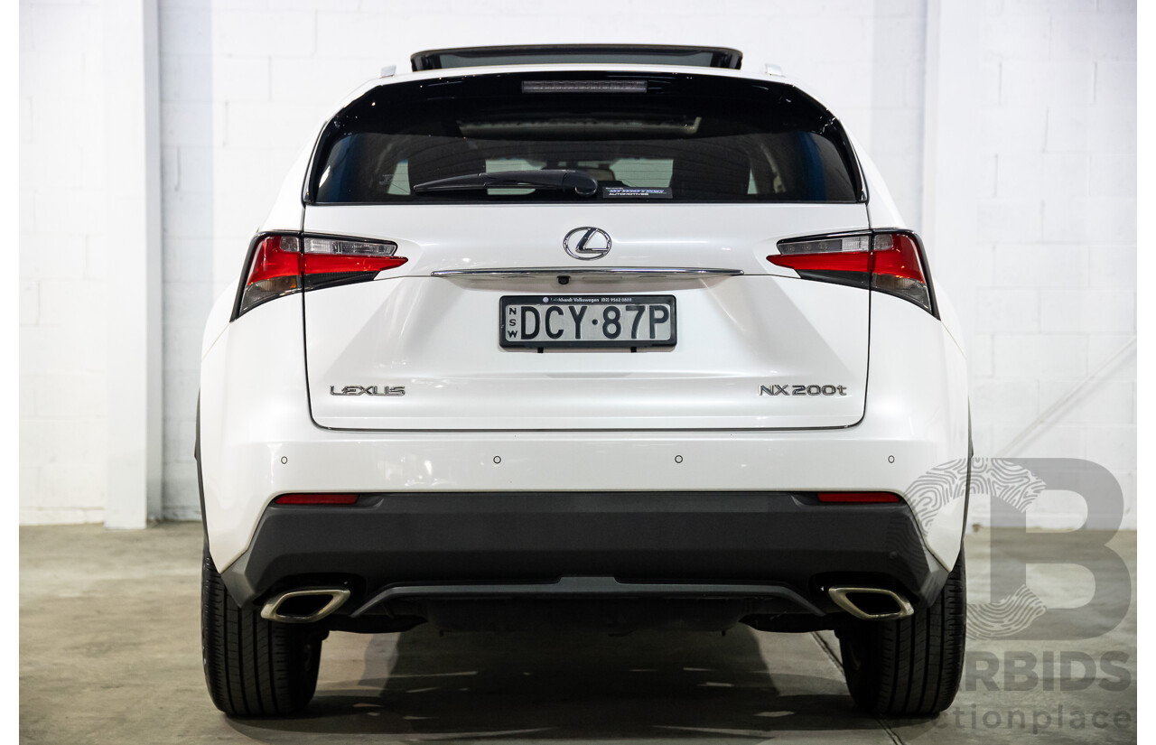 02/2016 Lexus NX200t Luxury (FWD) AGZ10R 4d Wagon Sonic Quartz White Turbo 2.0L
