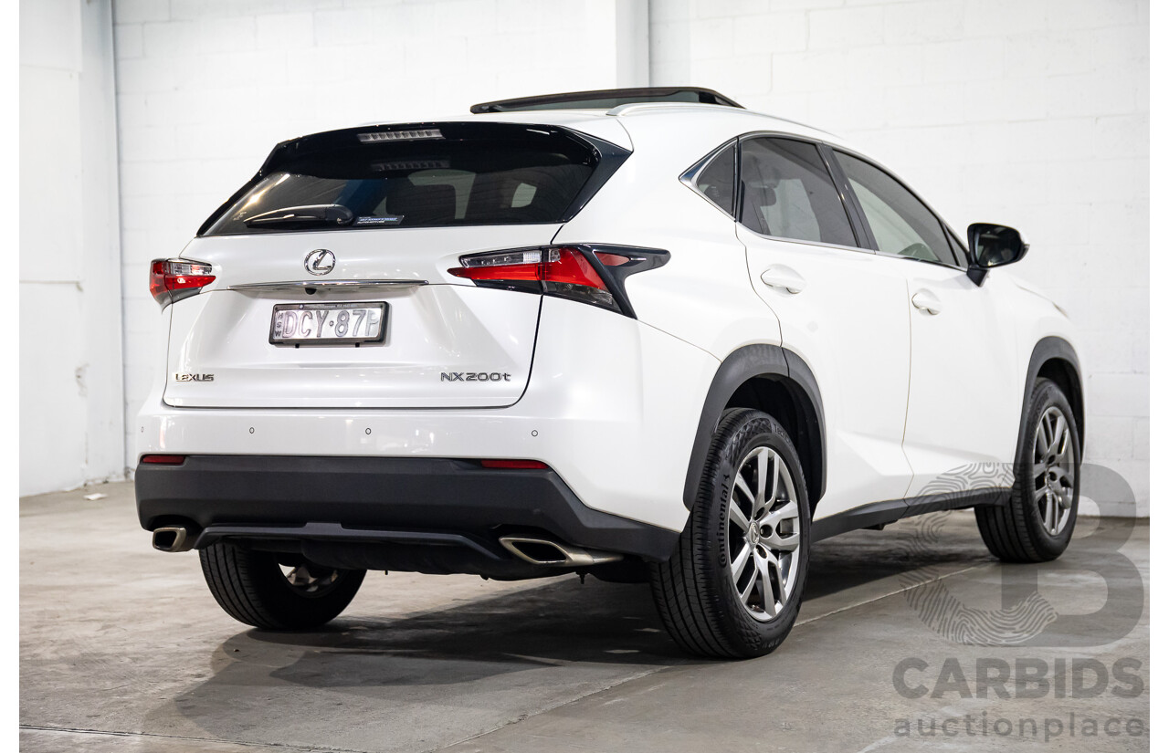 02/2016 Lexus NX200t Luxury (FWD) AGZ10R 4d Wagon Sonic Quartz White Turbo 2.0L