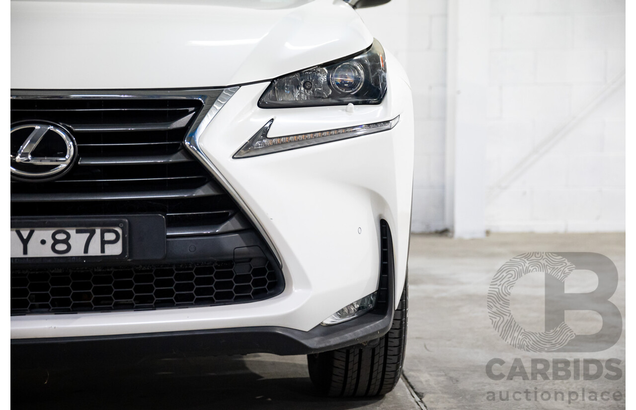 02/2016 Lexus NX200t Luxury (FWD) AGZ10R 4d Wagon Sonic Quartz White Turbo 2.0L