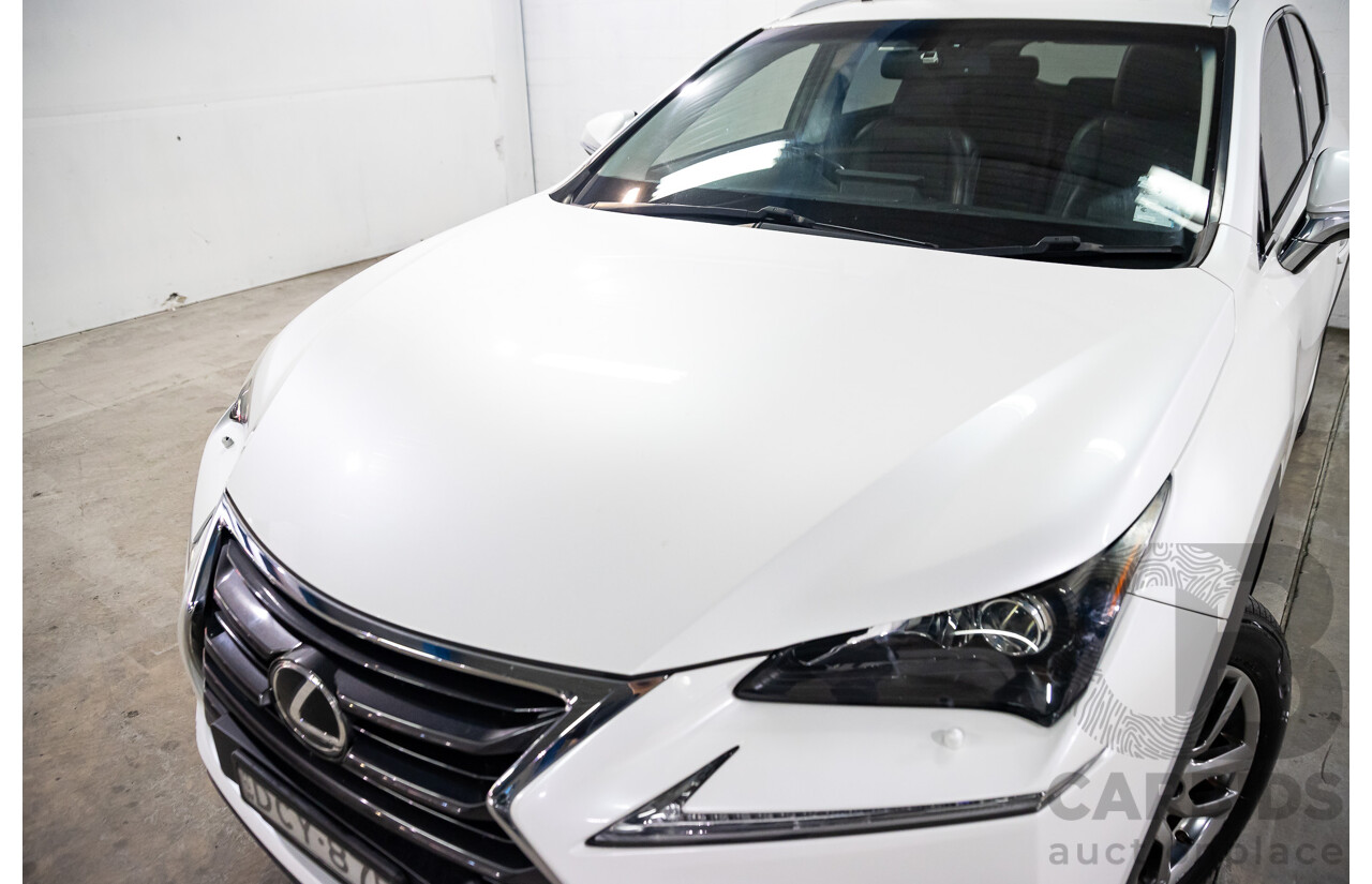 02/2016 Lexus NX200t Luxury (FWD) AGZ10R 4d Wagon Sonic Quartz White Turbo 2.0L