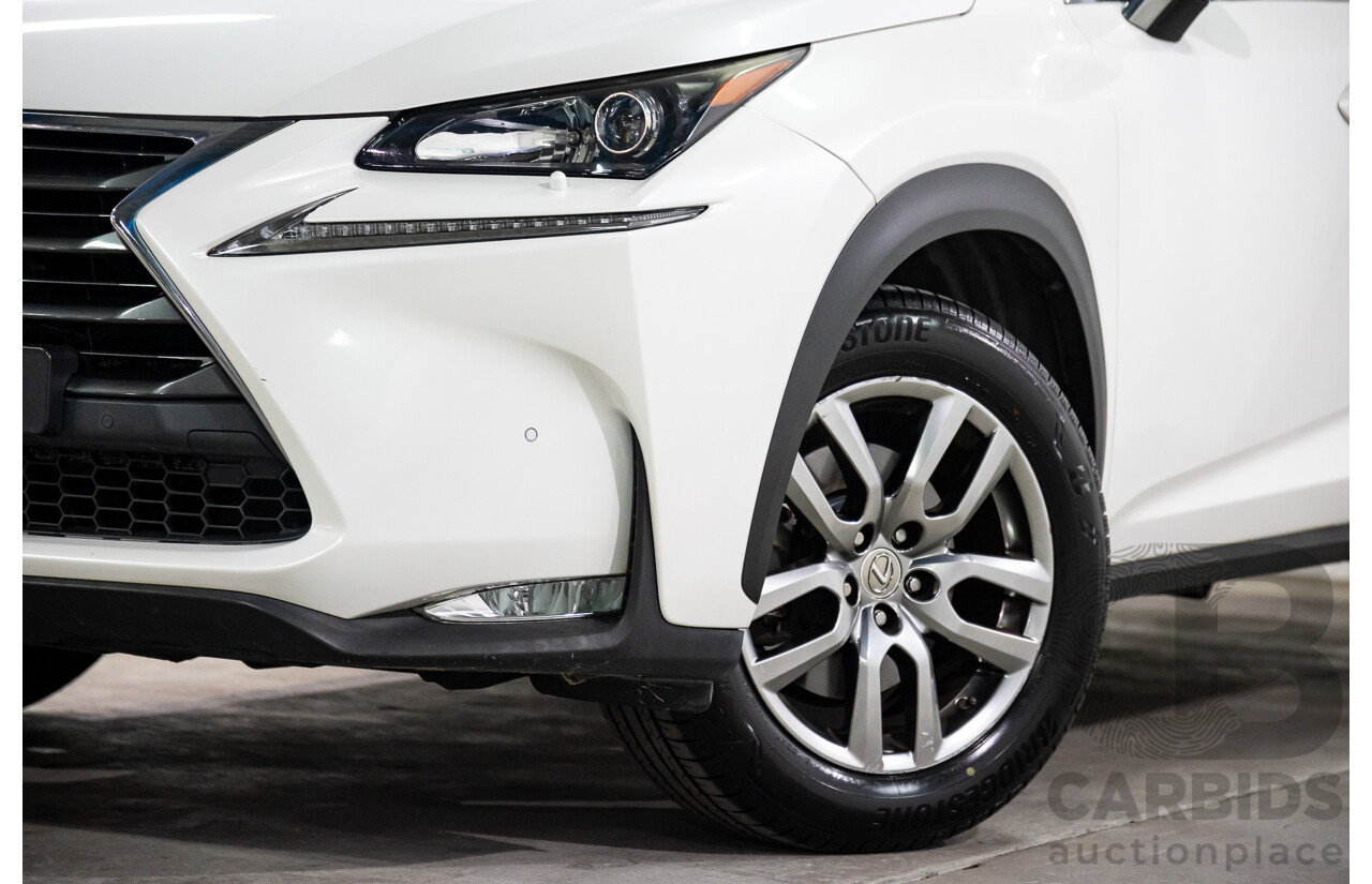 02/2016 Lexus NX200t Luxury (FWD) AGZ10R 4d Wagon Sonic Quartz White Turbo 2.0L