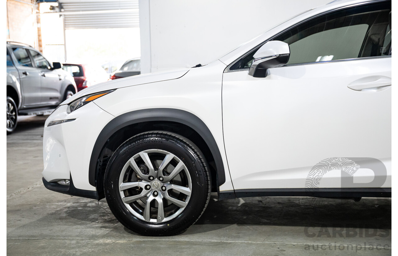 02/2016 Lexus NX200t Luxury (FWD) AGZ10R 4d Wagon Sonic Quartz White Turbo 2.0L