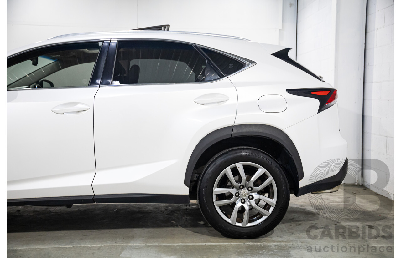 02/2016 Lexus NX200t Luxury (FWD) AGZ10R 4d Wagon Sonic Quartz White Turbo 2.0L