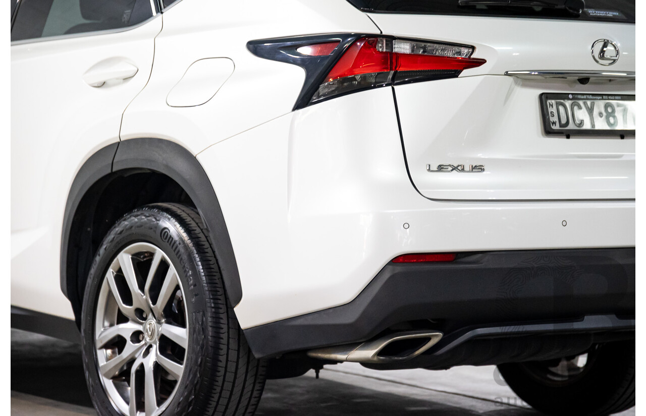 02/2016 Lexus NX200t Luxury (FWD) AGZ10R 4d Wagon Sonic Quartz White Turbo 2.0L