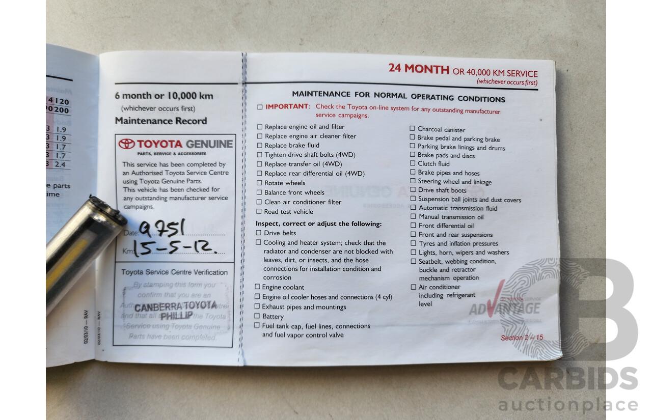 11/2011 Toyota Rav4 Cruiser (4x4) ACA33R 08 UPGRADE 4d Wagon White 2.4L