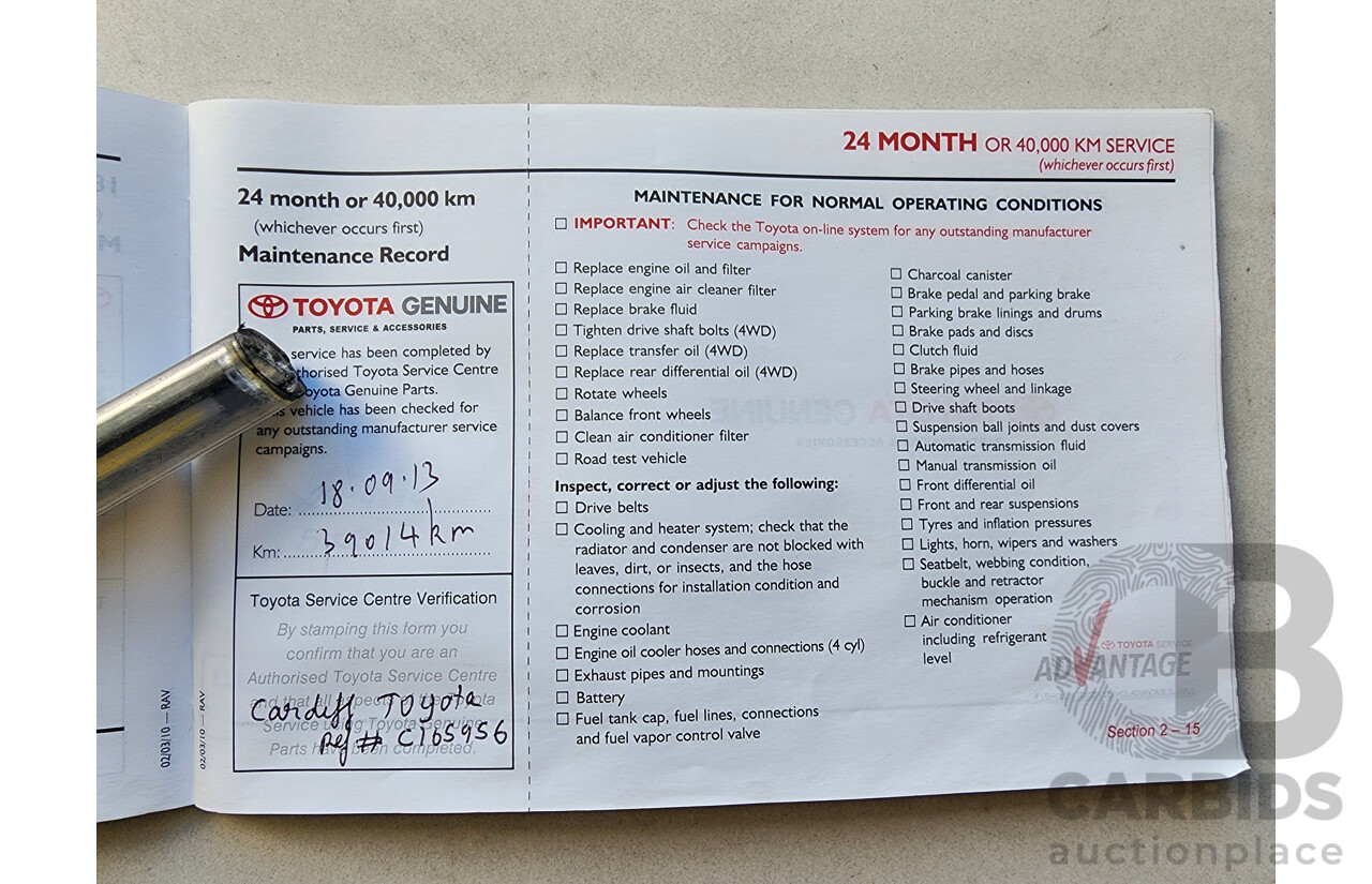11/2011 Toyota Rav4 Cruiser (4x4) ACA33R 08 UPGRADE 4d Wagon White 2.4L