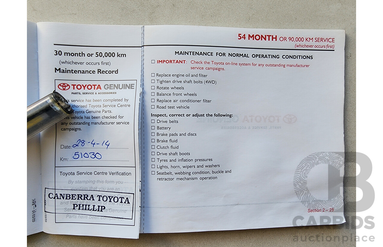 11/2011 Toyota Rav4 Cruiser (4x4) ACA33R 08 UPGRADE 4d Wagon White 2.4L
