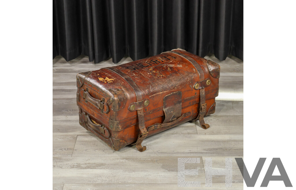Antique Leather Cabin Trunk