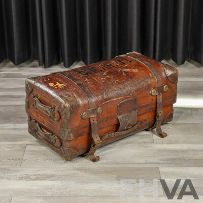 Antique Leather Cabin Trunk