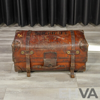 Antique Leather Cabin Trunk