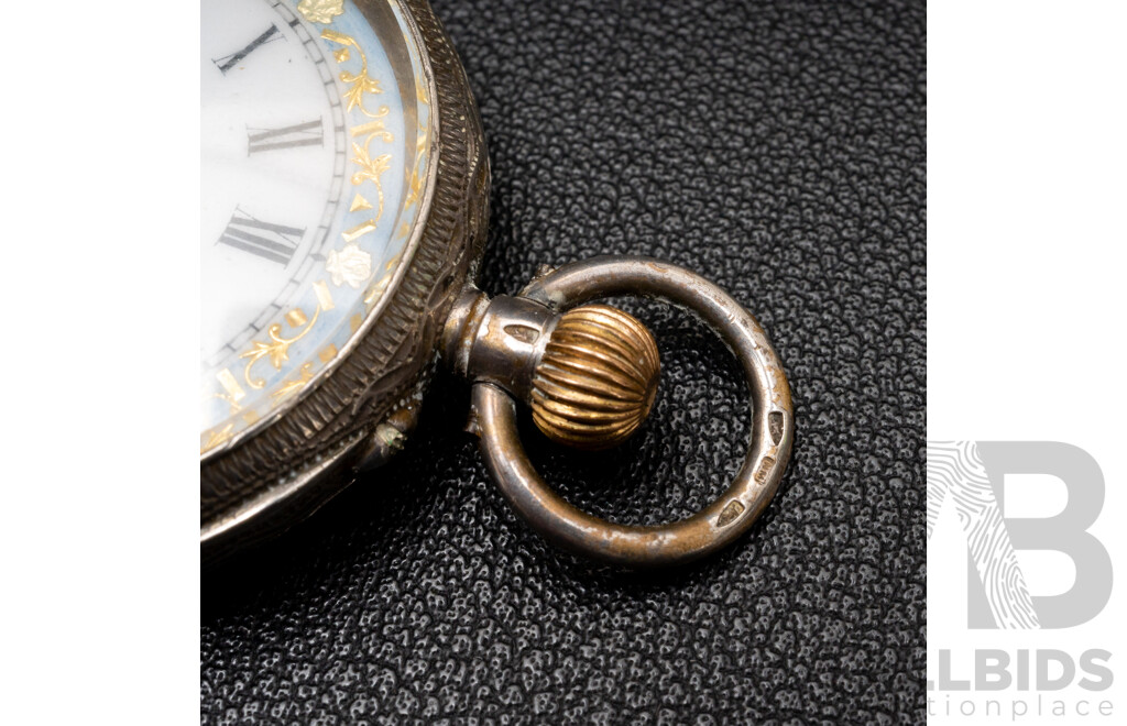 Vintage 935 Silver Engraved Pocket Watch - 35.33gms