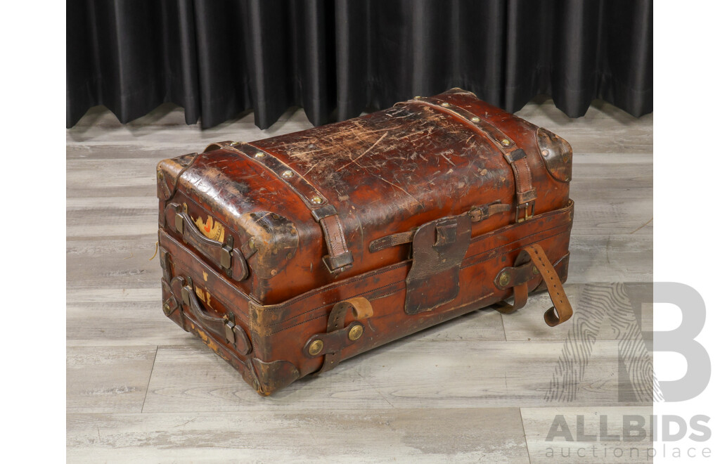 Antique Leather Cabin Trunk
