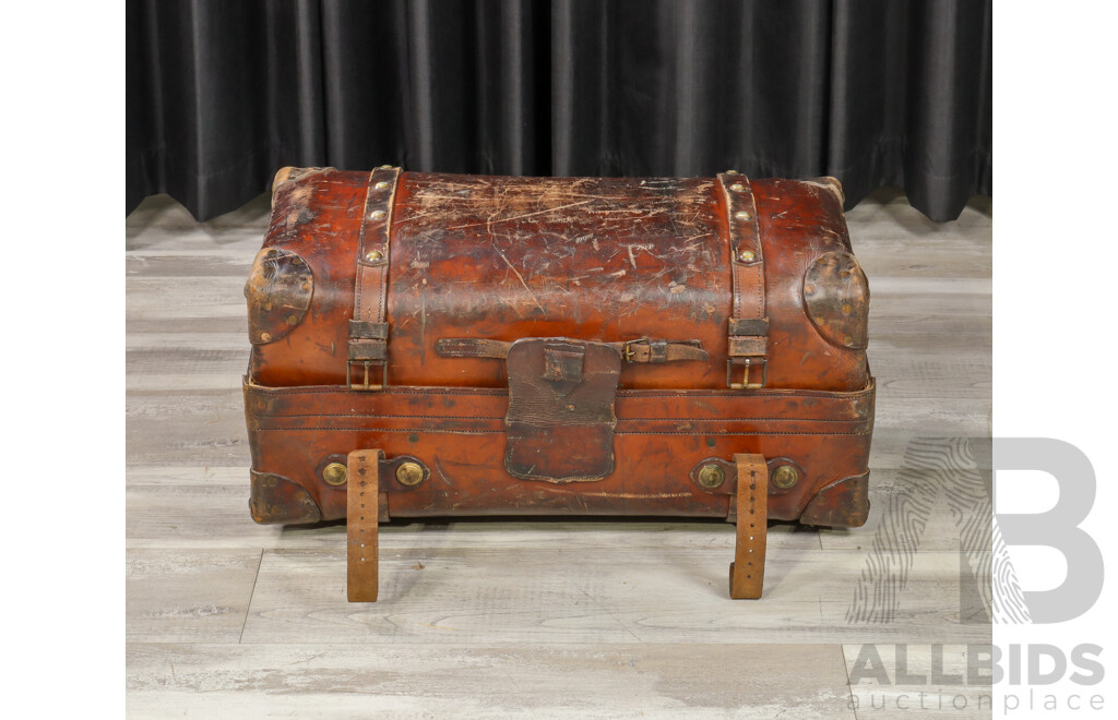 Antique Leather Cabin Trunk