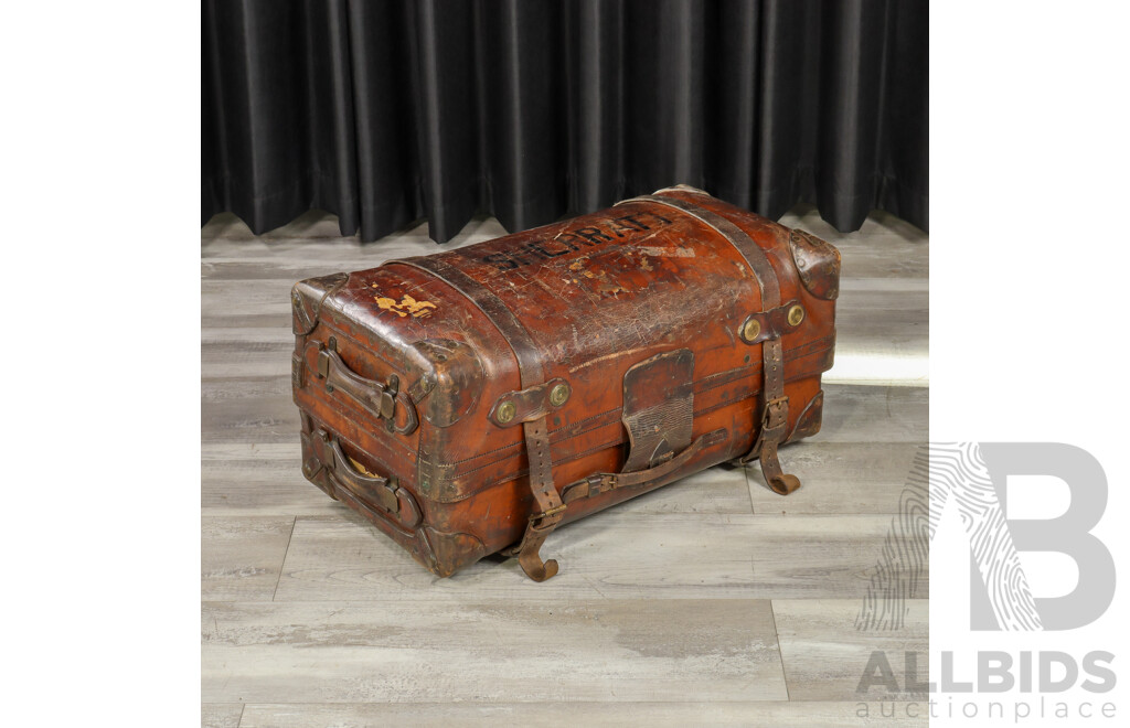 Antique Leather Cabin Trunk