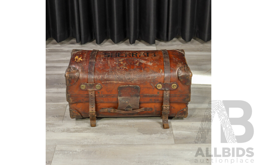 Antique Leather Cabin Trunk