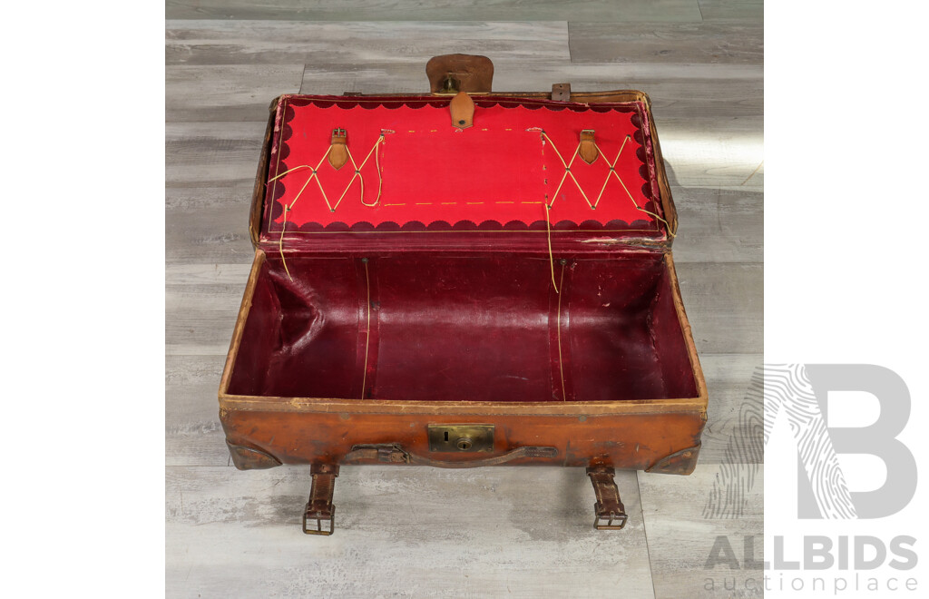 Antique Leather Cabin Trunk