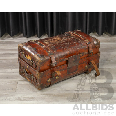 Antique Leather Cabin Trunk