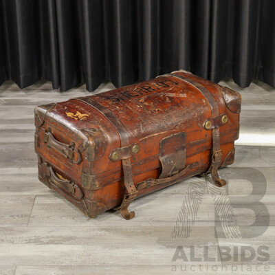 Antique Leather Cabin Trunk