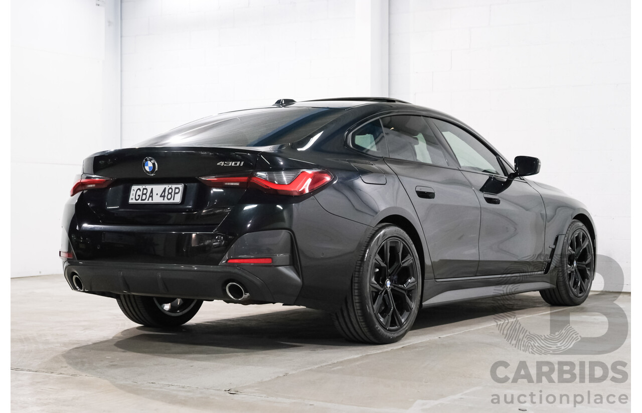 07/2022 BMW 430i M Sport Gran Coupe (RWD) G26 4d Coupe Black Sapphire Metallic Turbo 2.0L