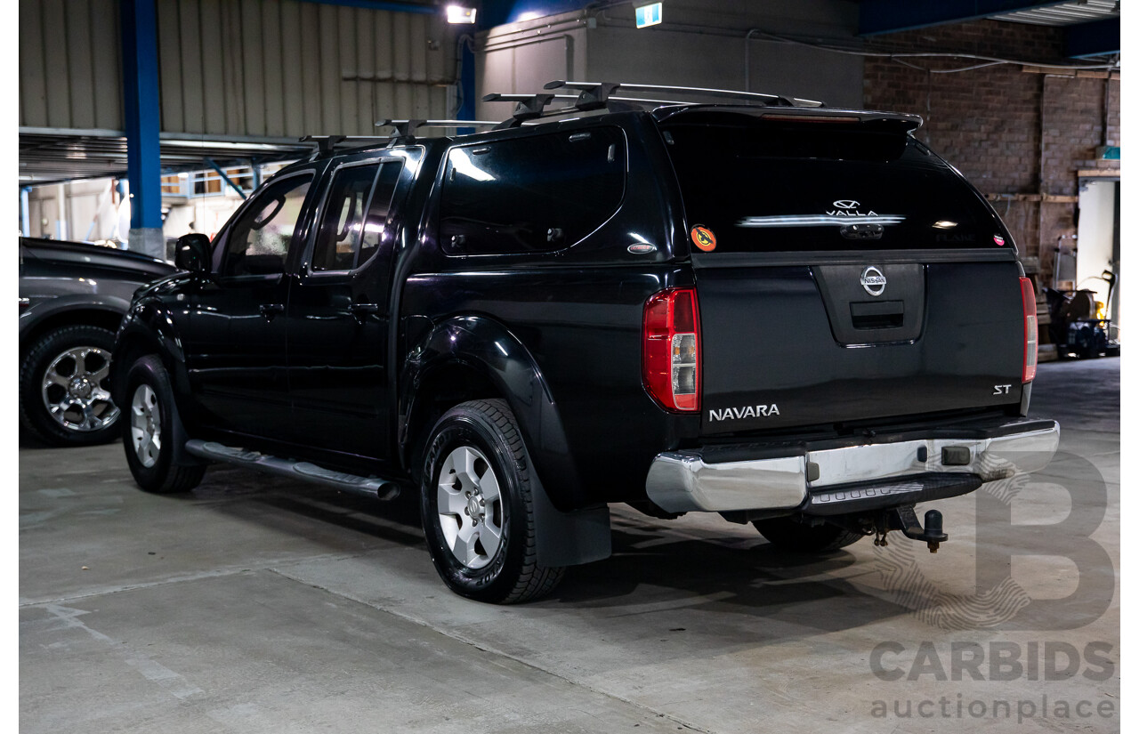 8/2010 Nissan Navara ST (4x4) D40 Dual Cab P/Up Black Turbo Diesel 2.5L