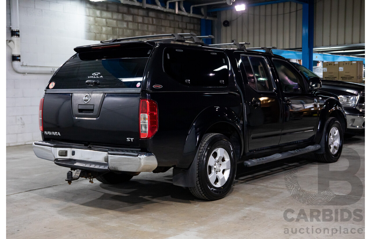 8/2010 Nissan Navara ST (4x4) D40 Dual Cab P/Up Black Turbo Diesel 2.5L