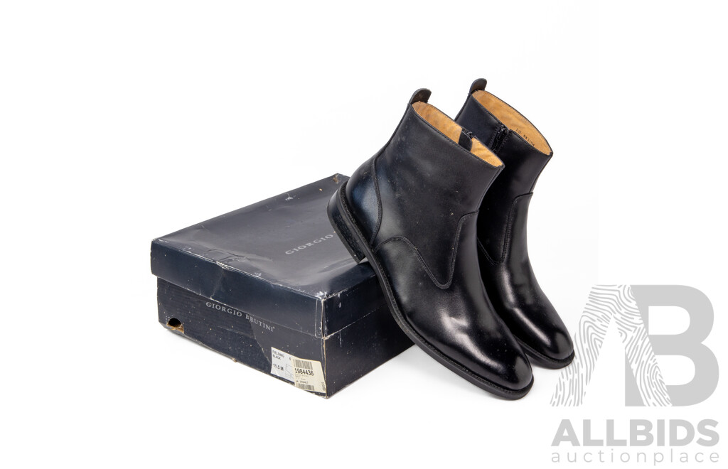 Pair of Giorgio Brutini Men's Black Leather Boots, Size 11.5