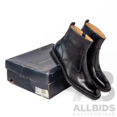 Pair of Giorgio Brutini Men's Black Leather Boots, Size 11.5
