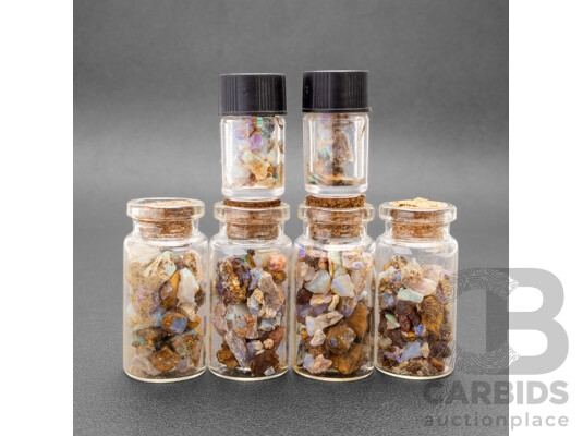 1662715 · (6) Vials of Uncut Lightning Ridge Opals