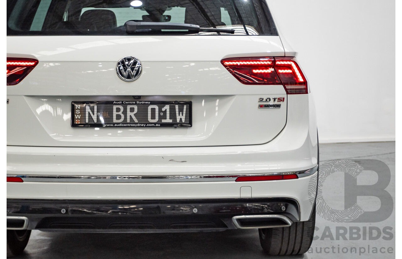 1/2018 Volkswagen Tiguan 162 TSI Highline R-Line (AWD) 5NA MY18 4d Wagon Pure White Turbo 2.0L