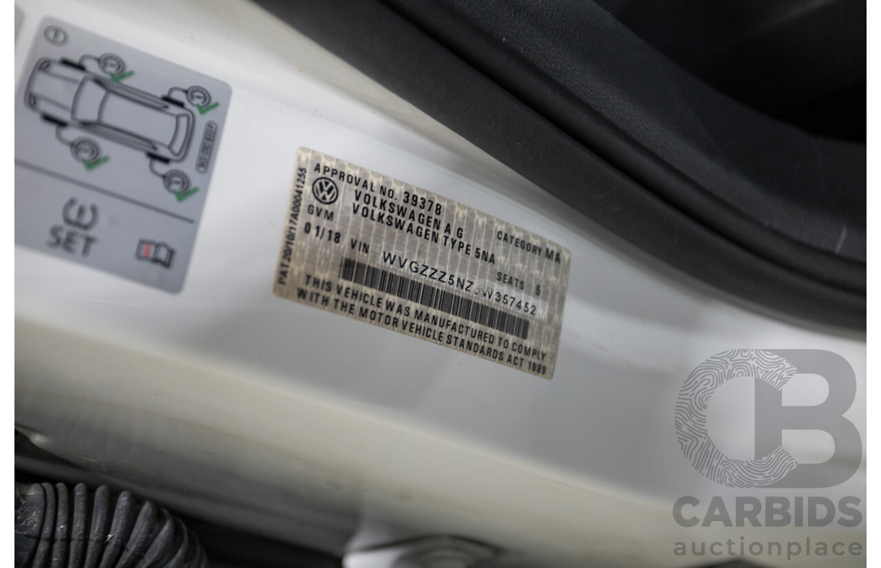 1/2018 Volkswagen Tiguan 162 TSI Highline R-Line (AWD) 5NA MY18 4d Wagon Pure White Turbo 2.0L
