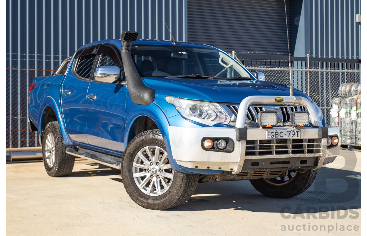 09/2015 Mitsubishi Triton EXCEED (4x4) MQ MY16 Dual Cab Utility Blue Metallic Turbo Diesel 2.4L