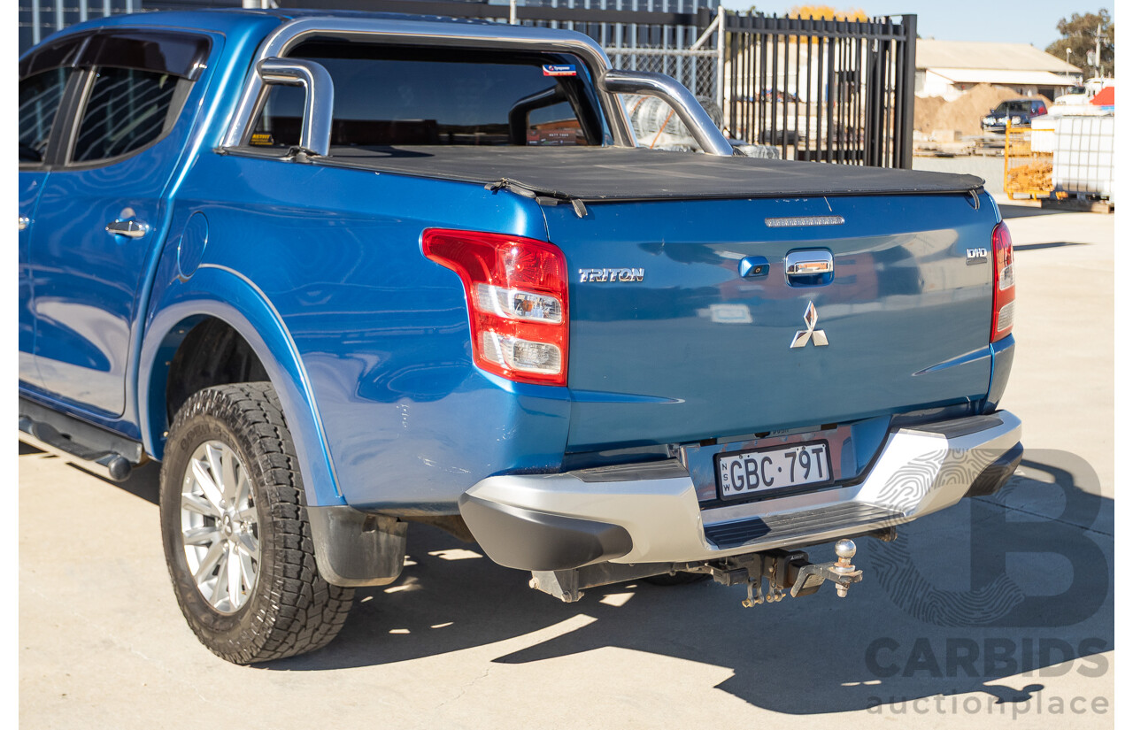 09/2015 Mitsubishi Triton EXCEED (4x4) MQ MY16 Dual Cab Utility Blue Metallic Turbo Diesel 2.4L